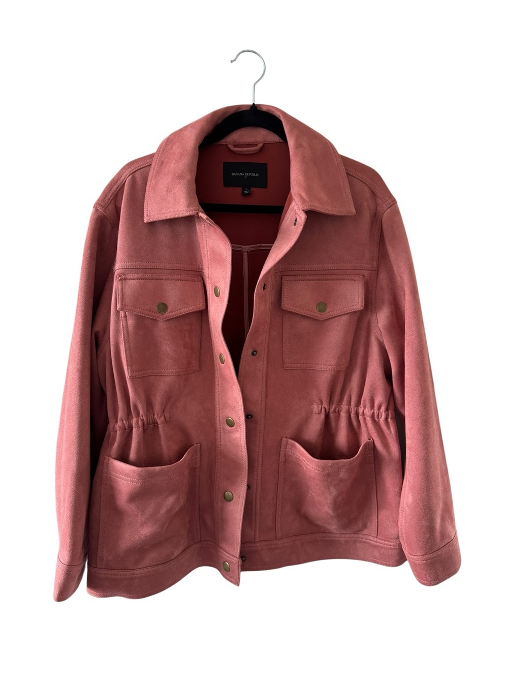 Banana Republic Suede-Look Utility Jacket in Dusty Rose - Picture 8 of 8